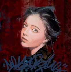 The Glaring Woman by Troika - Varnished Original Painting on Box Canvas sized 16x16 inches. Available from Whitewall Galleries